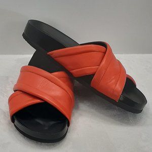 VINCE Orson Leather Crisscross Slides